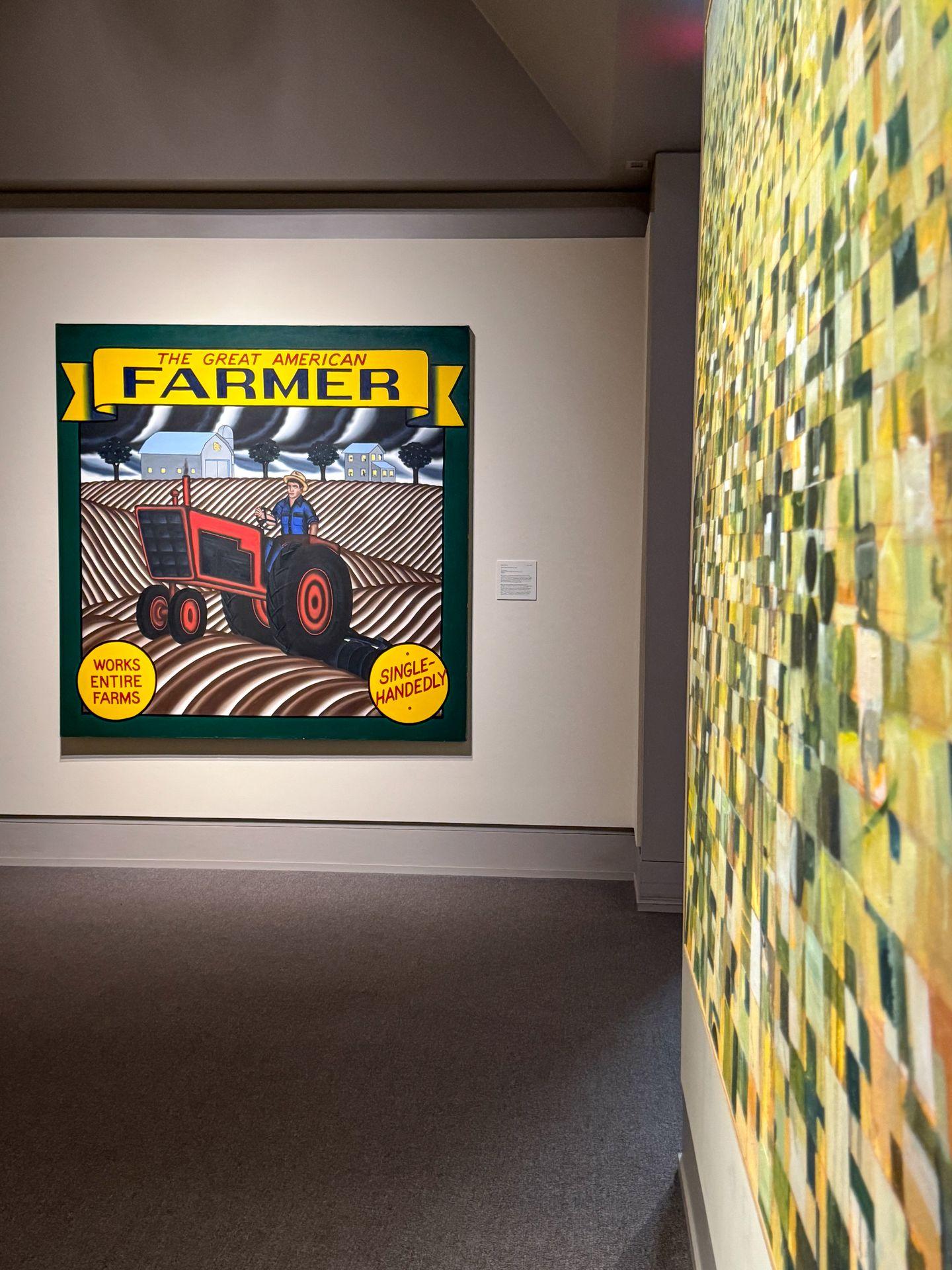 A painting about farming in the Cedar Rapids Museum of Art