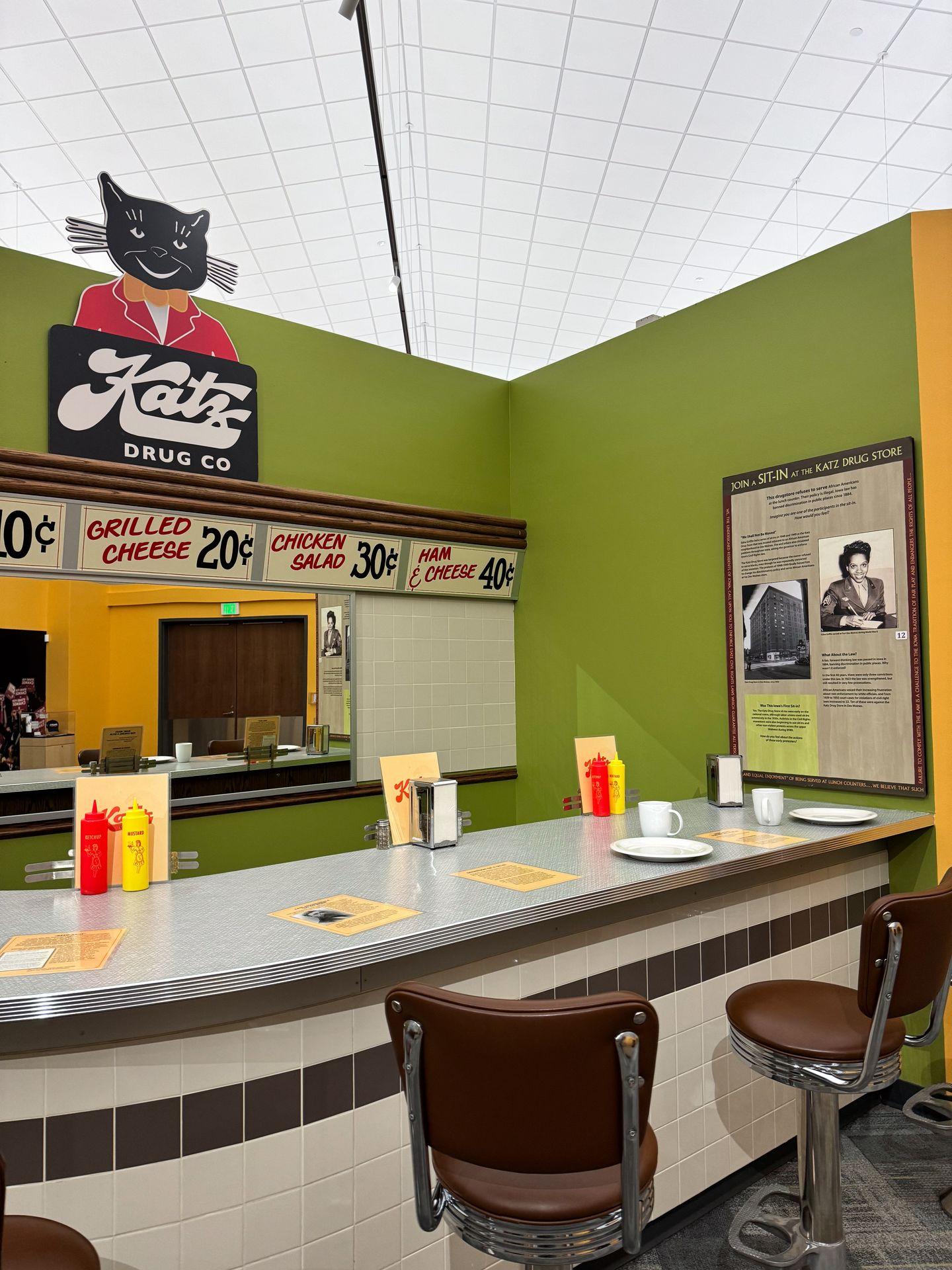 A replica of Katz Deli inside the African American Museum Of Iowa