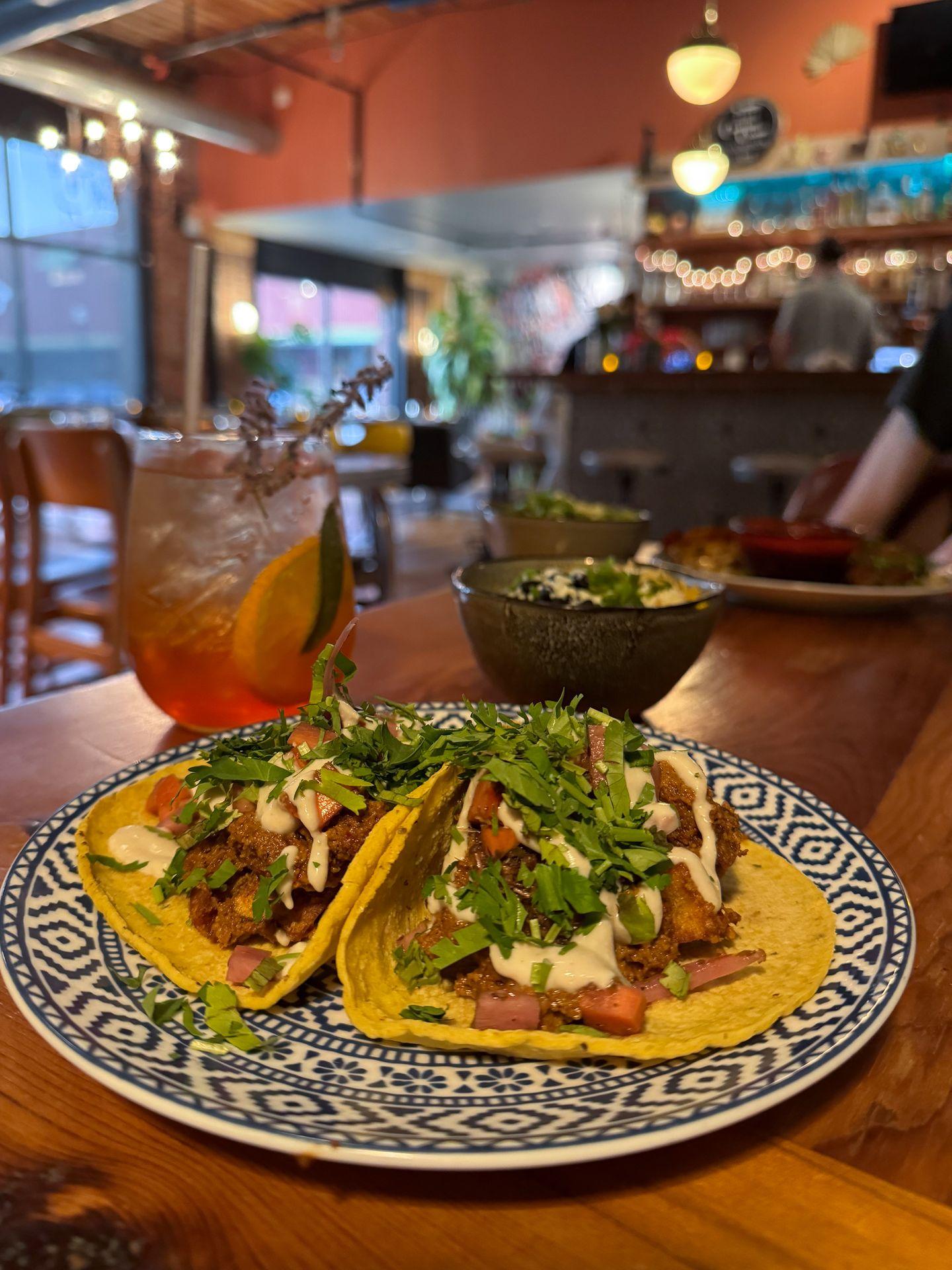 Vegetarian tacos from Lacayo