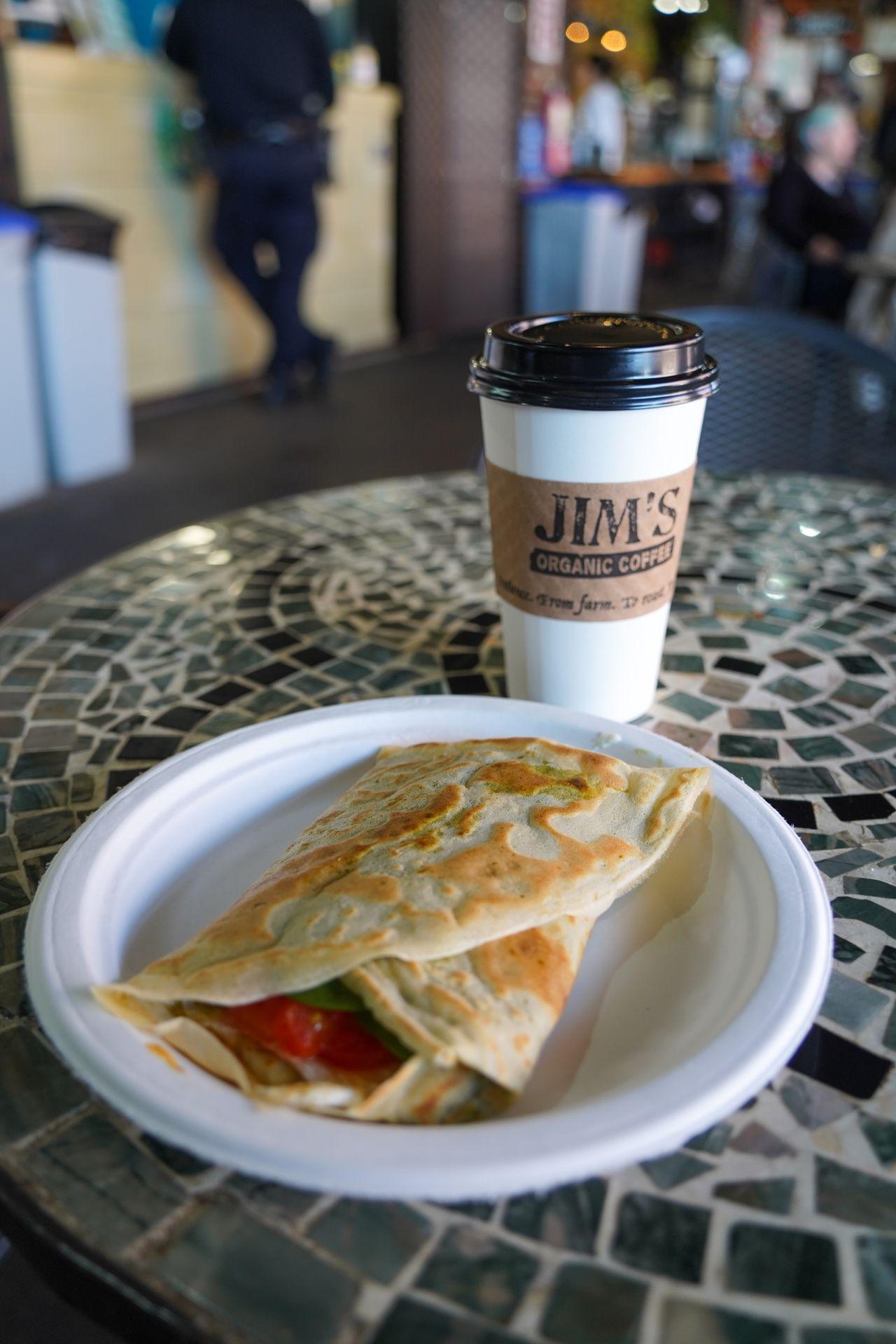 A crepe and a coffee from the 2nd Street Market