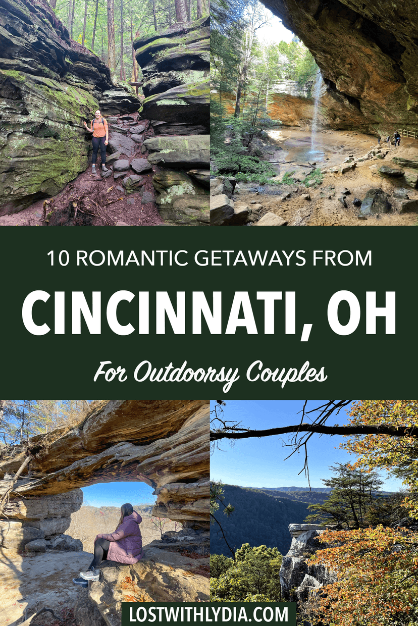 Use this list of romantic getaways from Cincinnati to plan a fun trip! These ideas are perfect for outdoorsy couples.