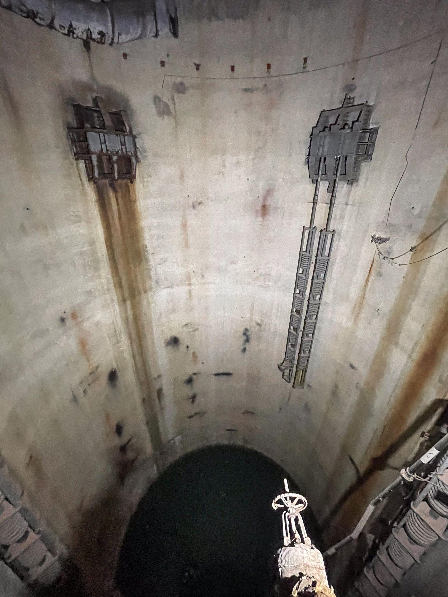 Looking down into the giant missile silo at Atlas ad Astra