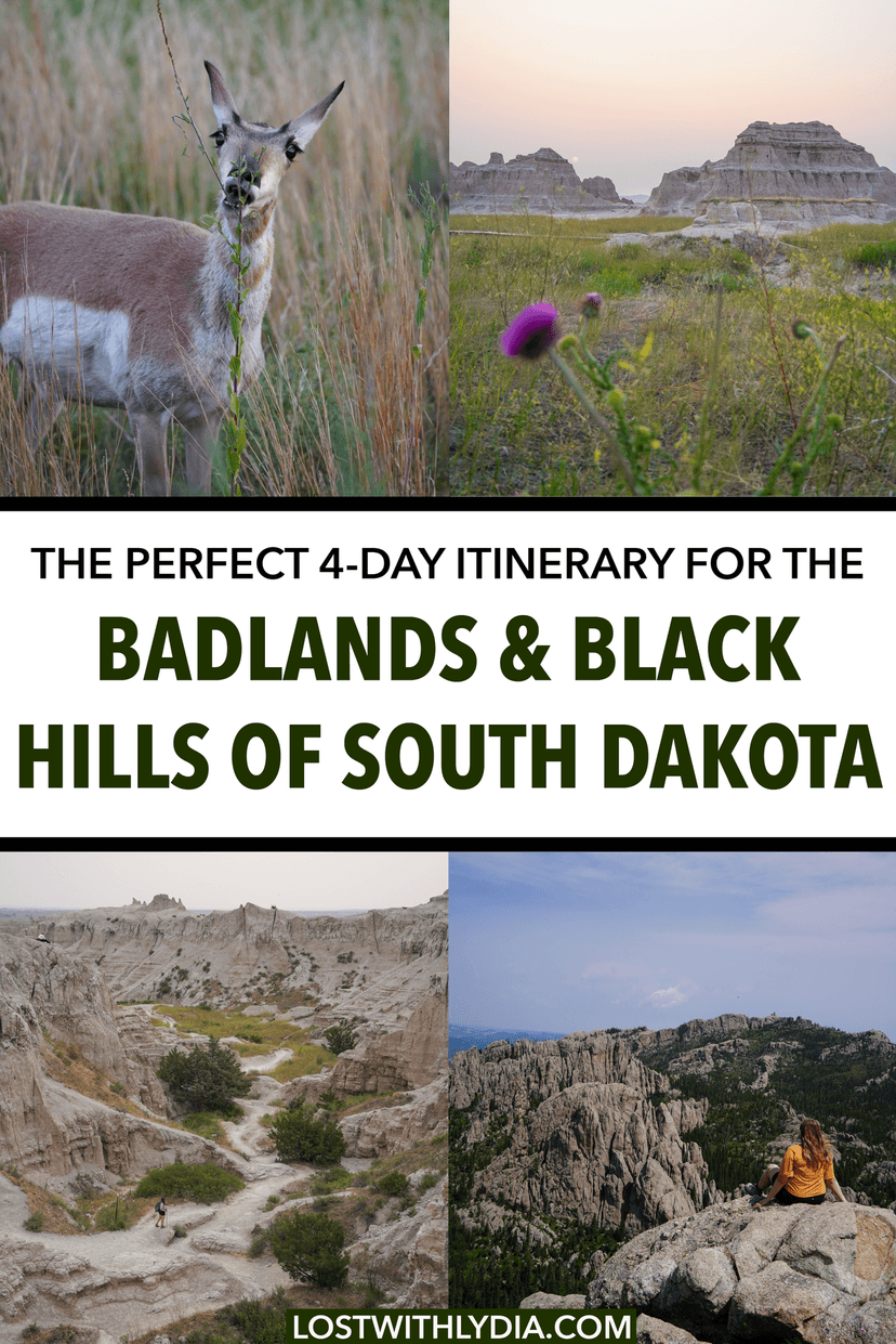 Plan the perfect road trip through the Badlands and Black Hills, South Dakota! This 4 day South Dakota itinerary includes hiking, hotels and more.