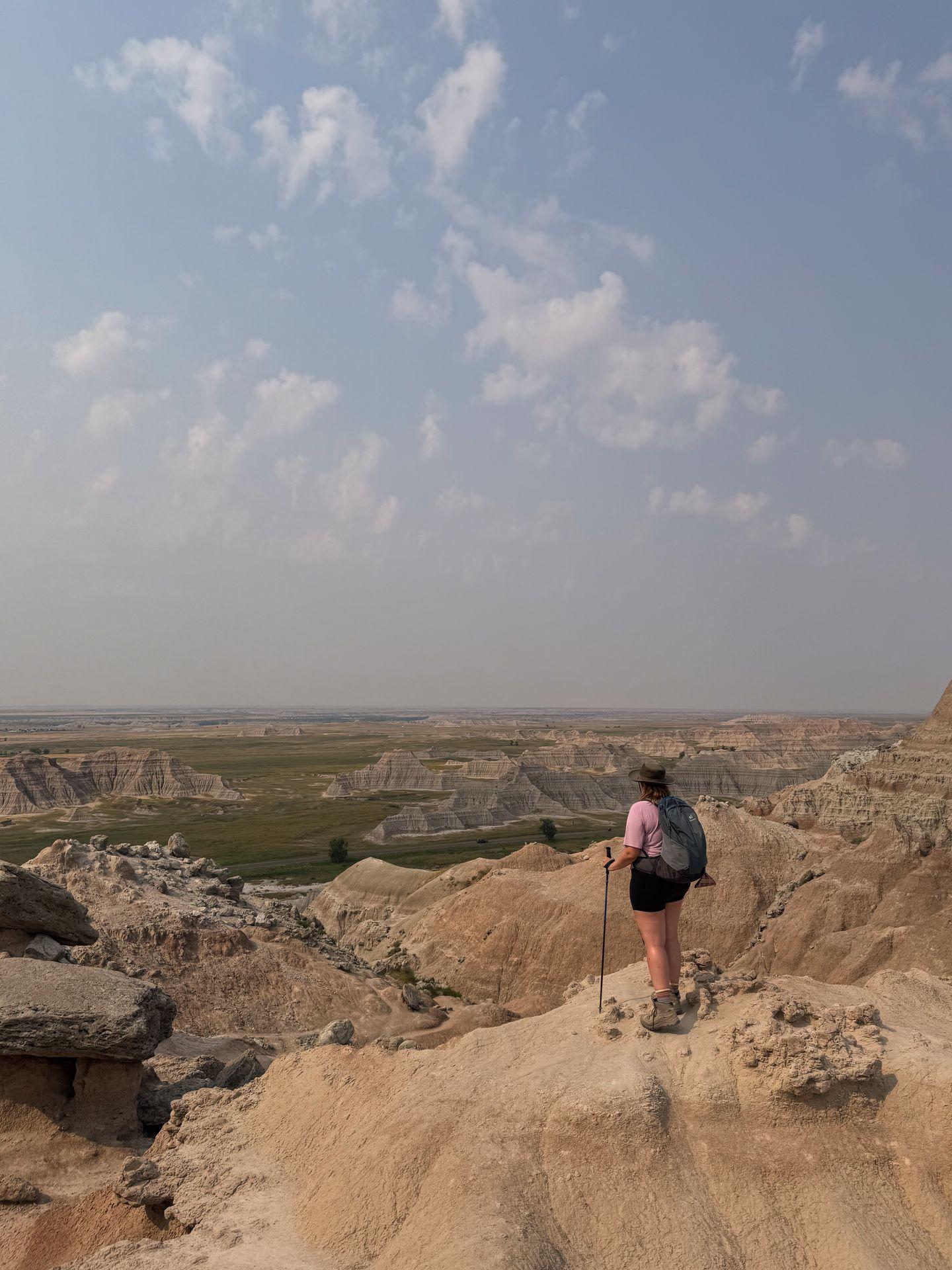 Lydia admiring views from the top of the Saddle Pass Trail