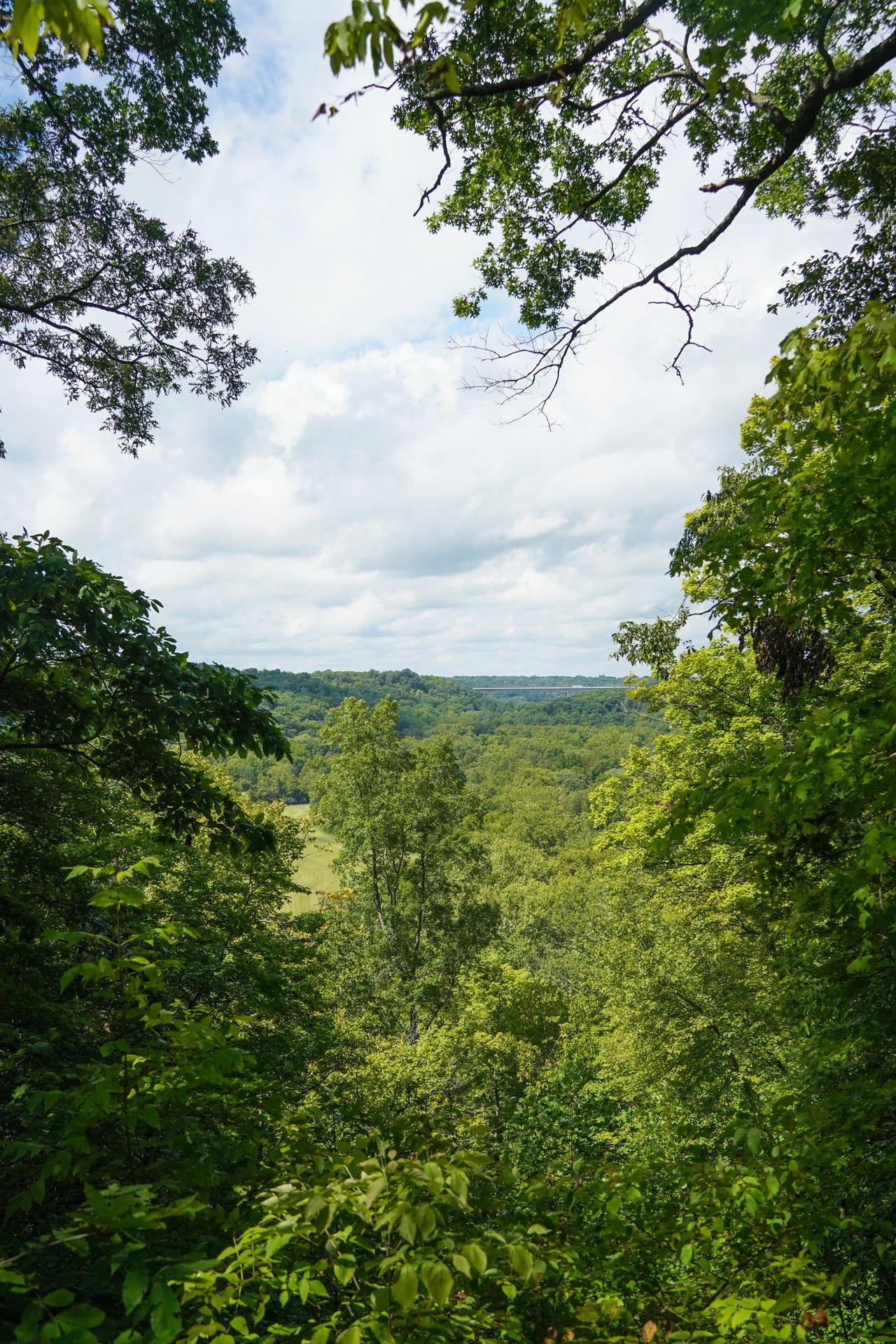 The view of the Little Miami River Valley from the North Overlook in Fort Ancient Earthworks