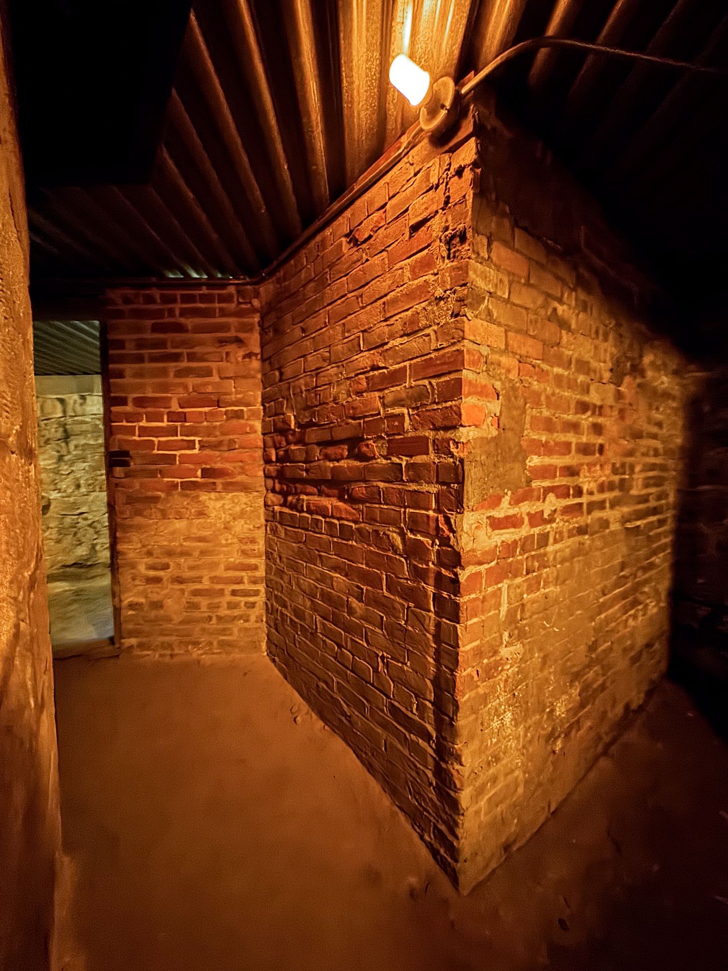 The corner of the brick underground tunnels in Ellinwood