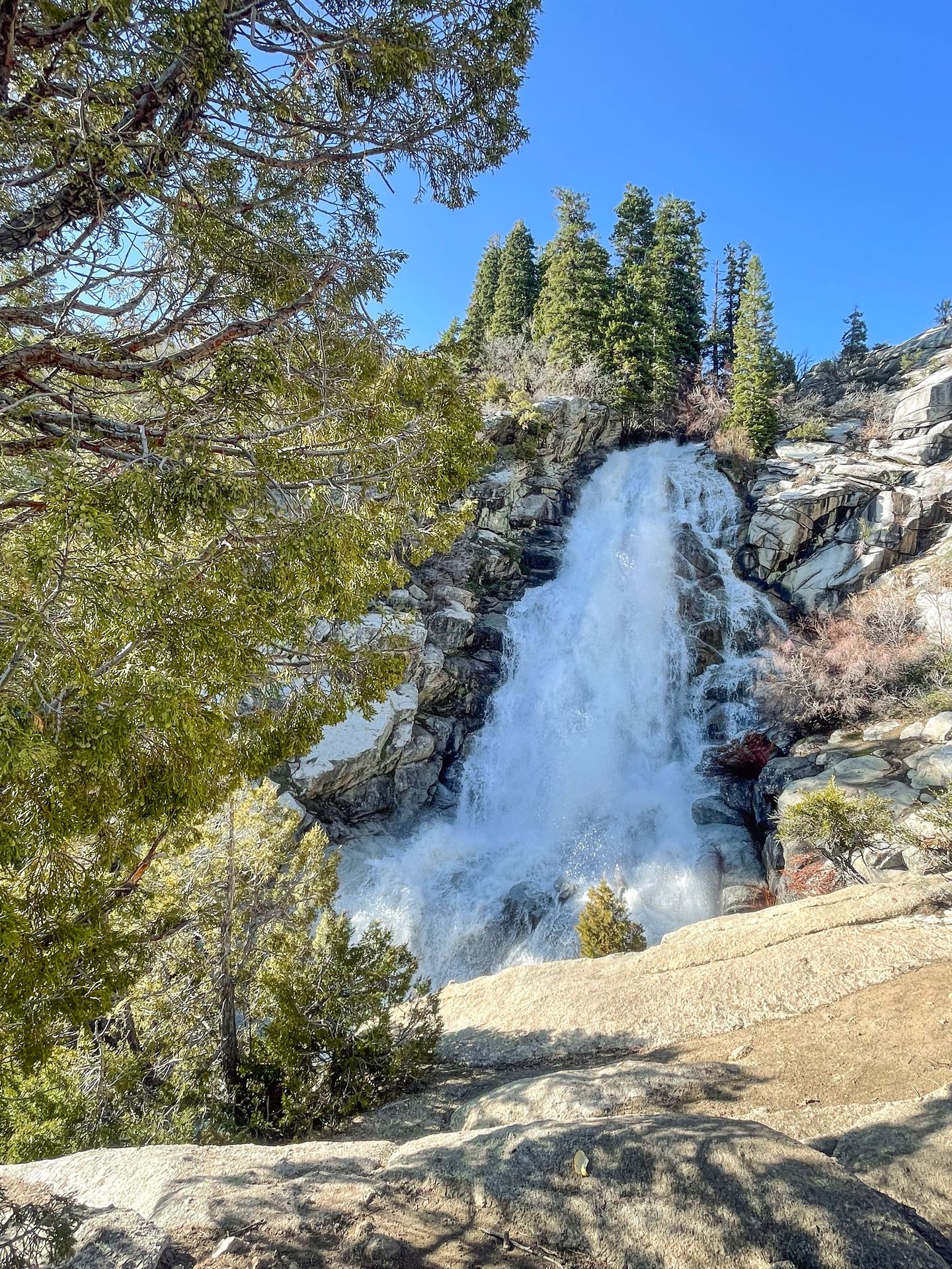 Looking at Horsetail Falls, which is gushing lots of water