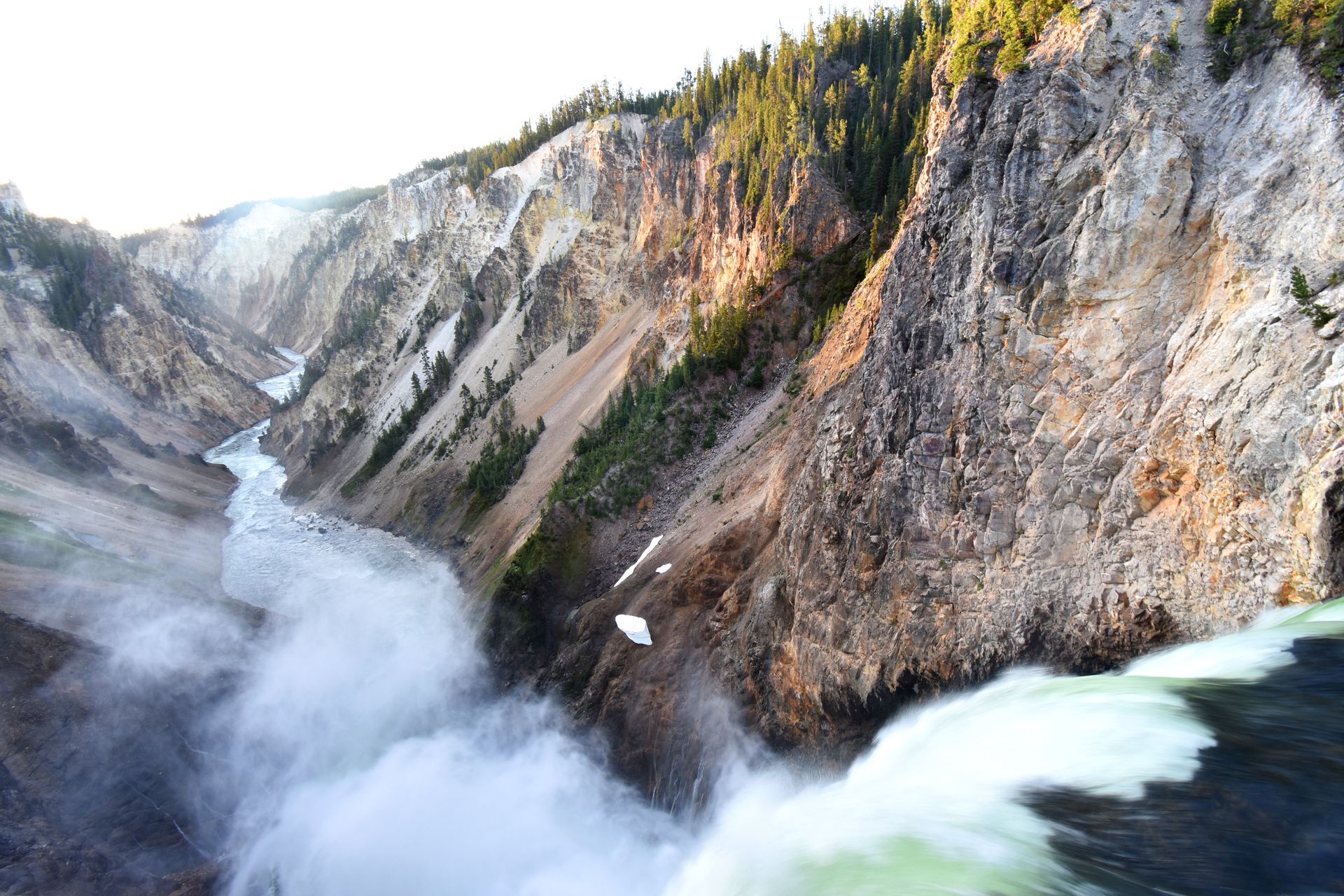 Looking at the Grand Canyon of the Yellowstone from the Brink of the Lower Falls.