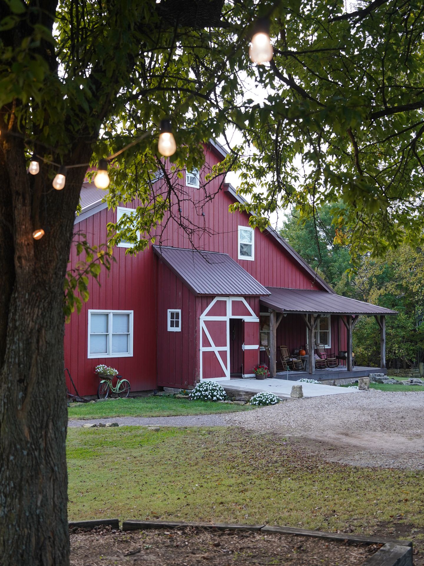 A red barn that you can stay inside at the Barns at Timber Creek