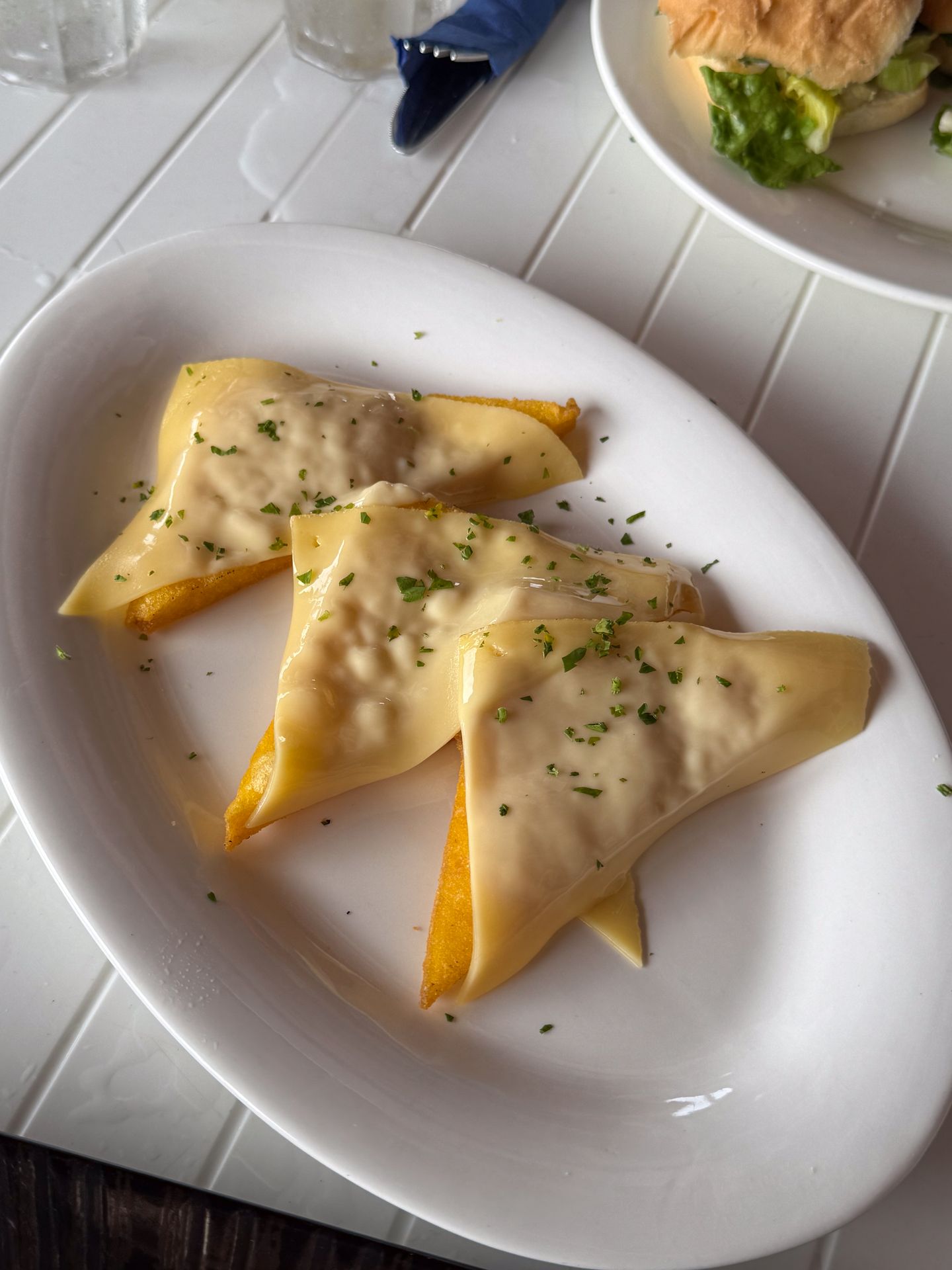Fried funchi with Dutch cheese