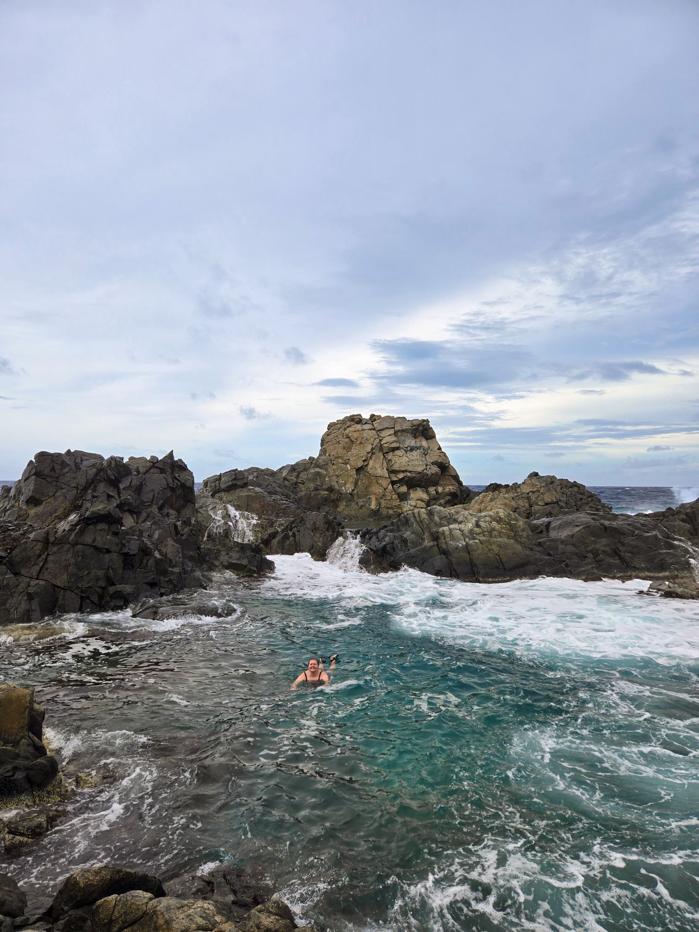 Lydia swimming in the Conchi Natural Pool