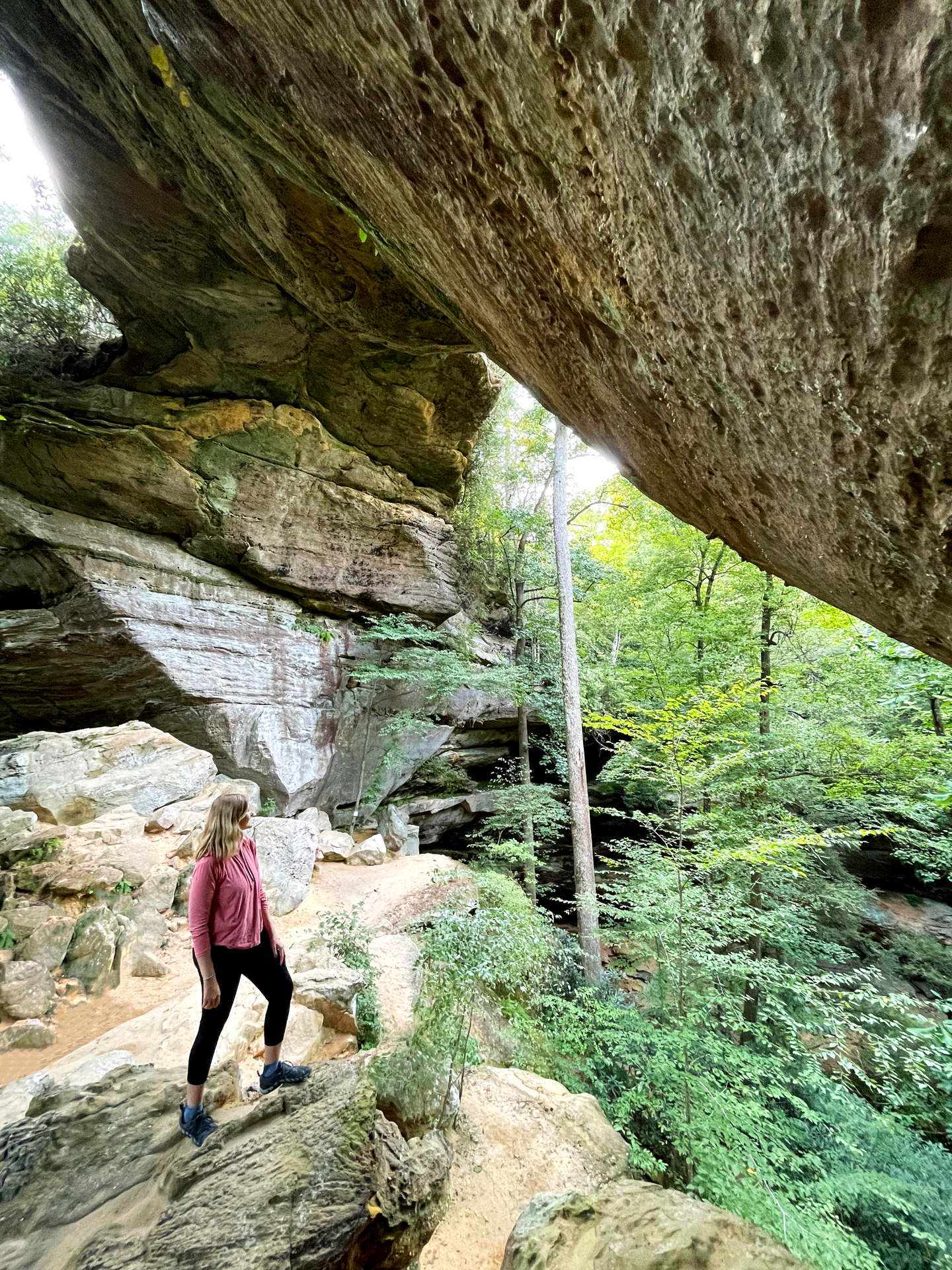 Lydia standing next to Gray's Arch