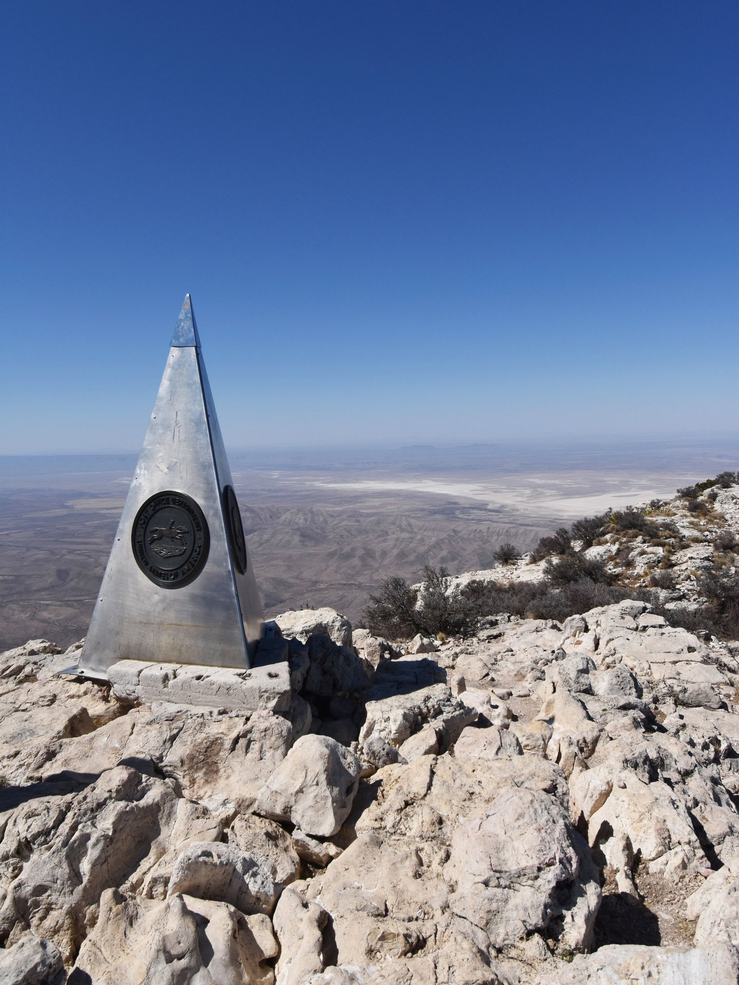 A large meal pyramid on the top of Guadalupe Peak