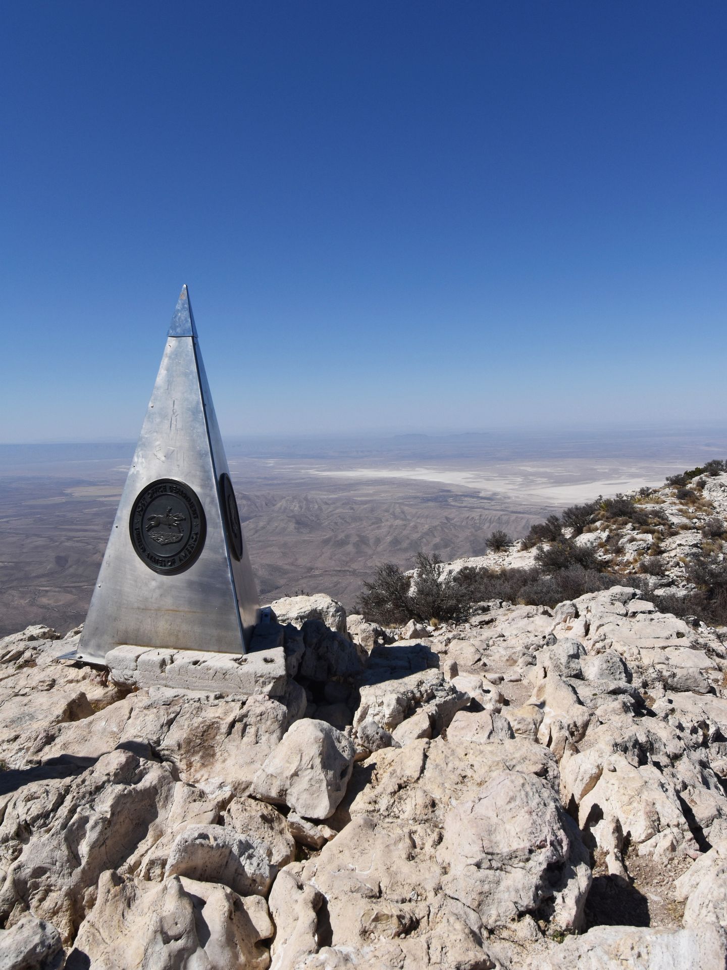 A large meal pyramid on the top of Guadalupe Peak