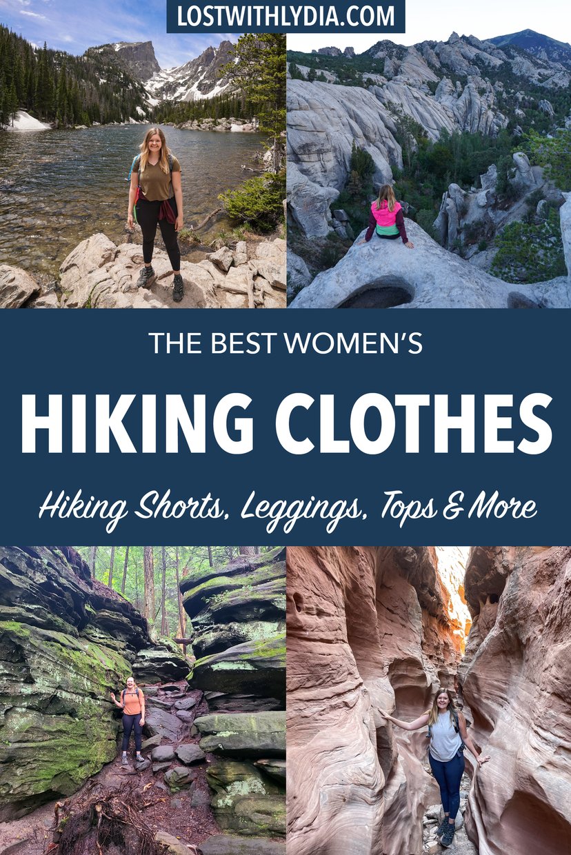 Learn about the best hiking clothing for women! This guide for hiking clothing includes recommendations for hiking shorts, leggings, sports bras and more.